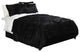 Pintuck Plush 3-PC Complete Comforter Set, Black, King, 7-Pc