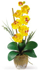 Single Stem Phalaenopsis Silk Orchid Arrangement, Gold