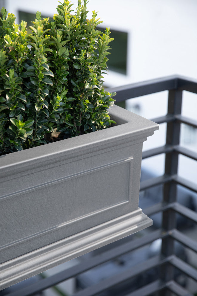 Brixton Window Box Planter With Bracket, 36", Grey, 36 Inch, 2 Pack