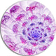 Purple Fractal Flower Petals, Floral Large Disc Metal Wall Art, 11"