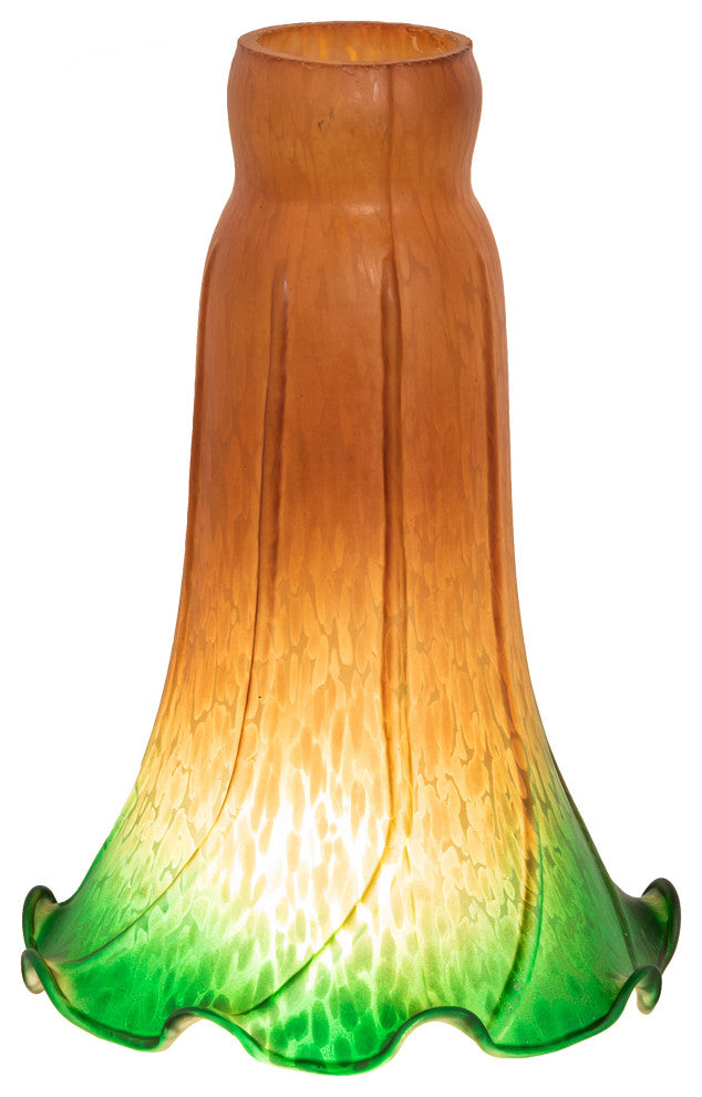 Meyda lighting 10192 4"W X 6"H Amber/Green Pond Lily Shade