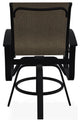 Belle Isle Sling Balcony Height Outdoor Swivel Chair, Kora/Black
