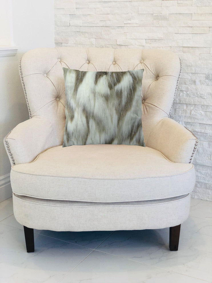 Plutus Tibet Faux Fox Handmade Throw Pillow, (Double sided  12" x 25")
