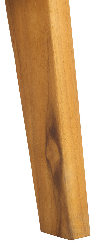 Safavieh Couture Indoor-Outdoor Caledonia Teak Chaise Lounge, Natural/White