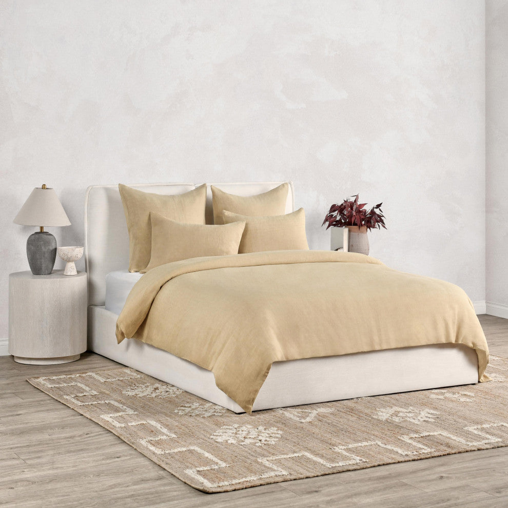 Paloma Hemp Fabric Duvet by Kosas Home, Amber, Queen