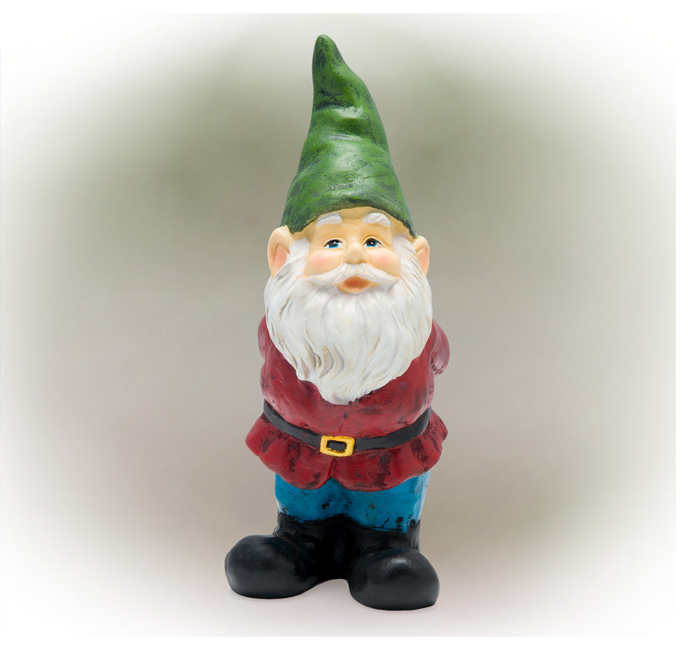 Bearded Garden Gnome Statue with Green Hat