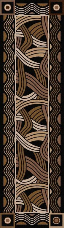 Hand Coiled Rug, Black, 2'x8', Runner