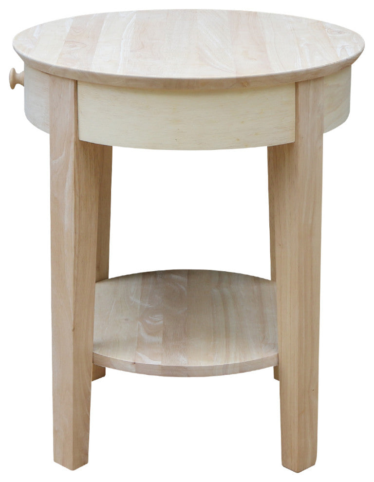 International Concepts Solid Wood Philips End Table, Unfinished