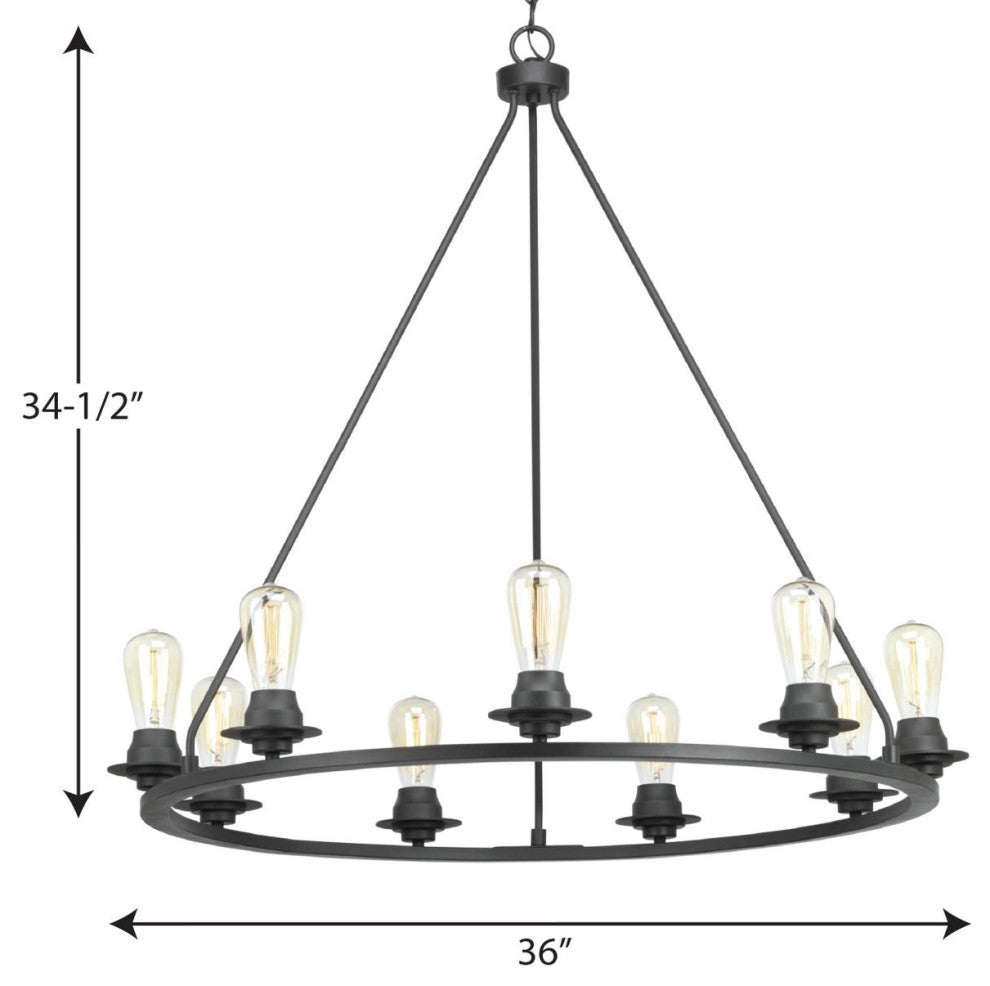 Debut 9-Light Chandelier, Graphite