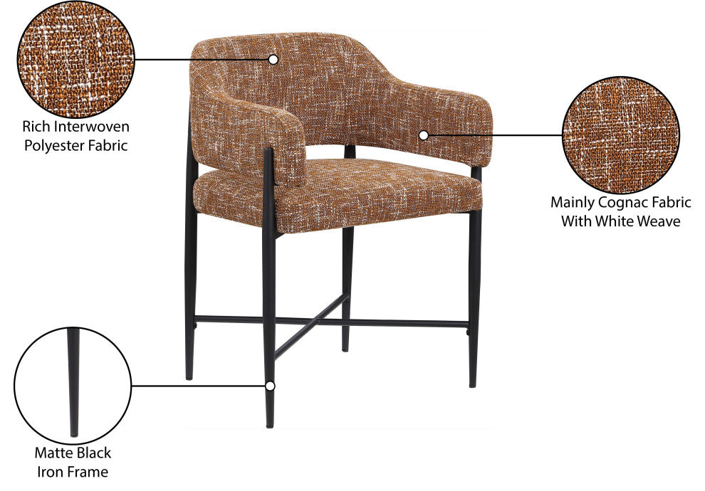 Dame Upholstered Dining Chair, Cognac