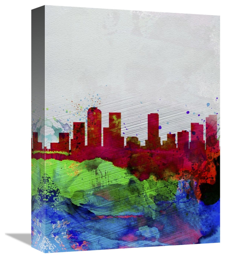 "Denver Watercolor Skyline" Fine Art Print