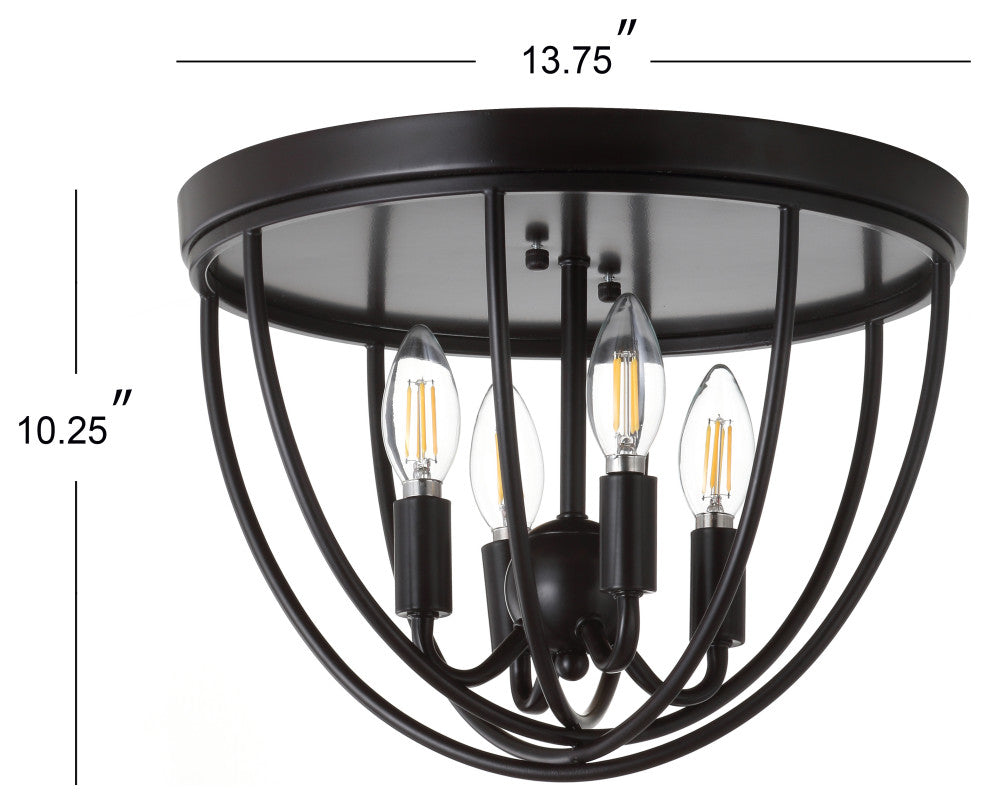 Peter 13.75" Metal Led Flush Mount, Oil Rubbed Bronze
