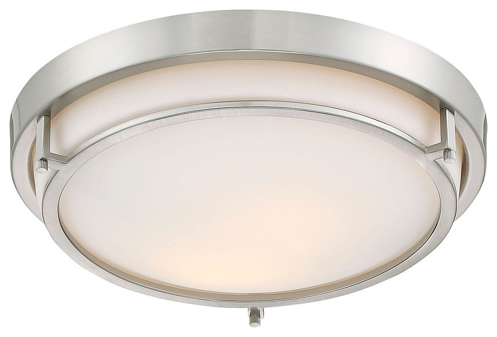 2-Light Flush Mount, Brushed Nickel