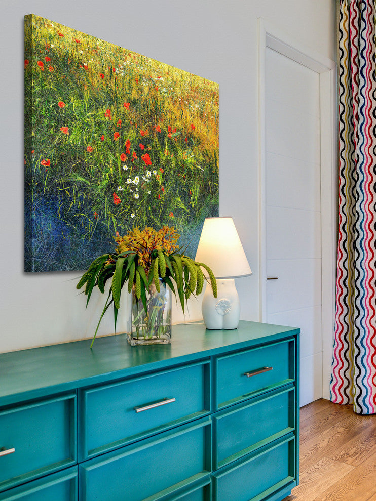"Barley and Poppies B" Painting Print on Canvas by Chris Vest