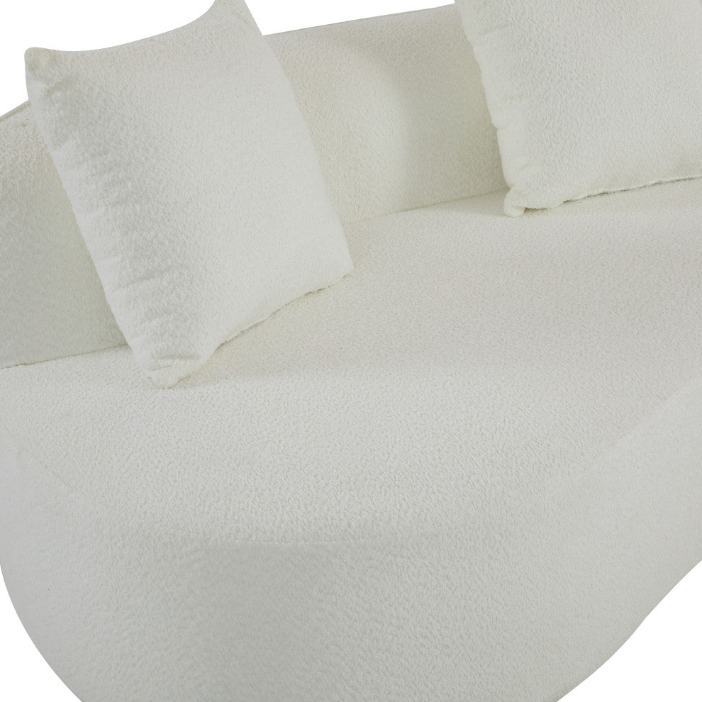 GDF Studio 126" Modular Curved 5-Seater Sectional Sofa wiith Pillows, Beige