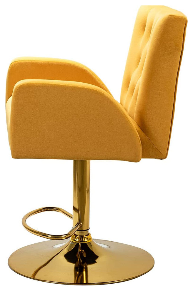 Modern Tall Bar Stools Set of 2, Mustard
