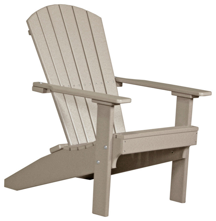 Poly Lakeside Adirondack Chair, Weatherwood