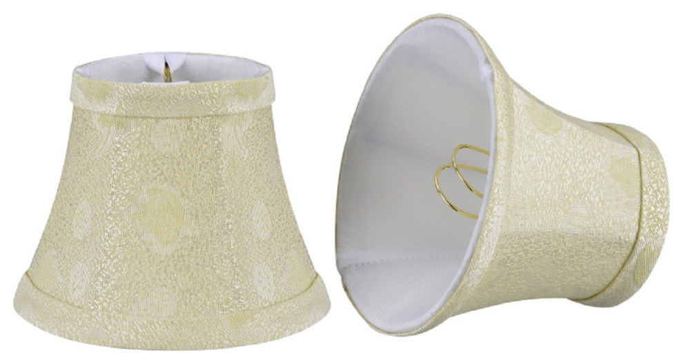 30007-2 Small Bell  Chandelier Clip On Lamp Shade Butter Creme 3"x5"x4"