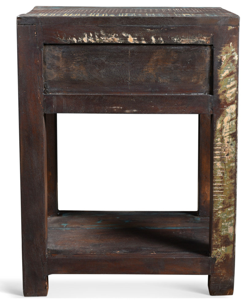 Reclaimed Wood SideTable With Drawer