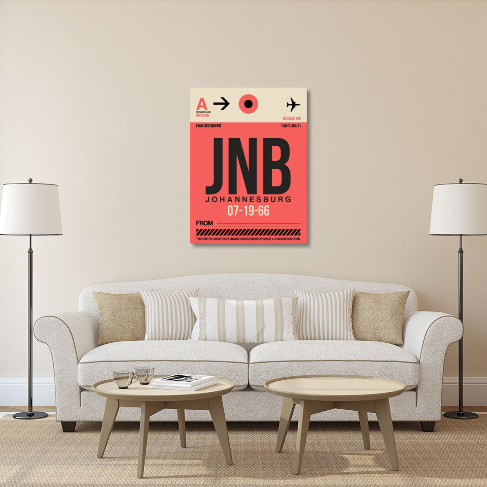 "JNB Johannesburg Luggage Tag 2" Fine Art Print