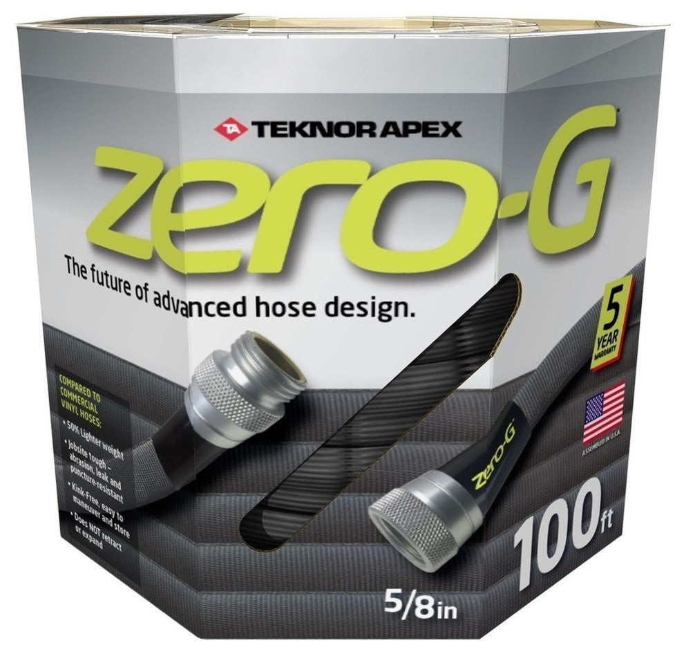 Zero-G 4001-100 Garden Hose, 5/8" x 100', Black, 100'