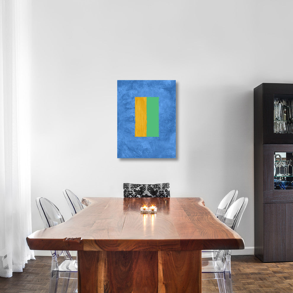 "Blue And Square Theme 2" Fine Art Print