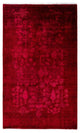 Overdyed One-of-a-Kind Hand-Knotted Area Rug Red, 3' 1" x 5' 0"