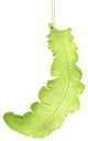 Matte Feather Shatterproof Christmas Ornaments, Green Kiwi, Set of 6