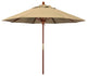 9' Square Push Lift Wood Umbrella, Beige Pacifica