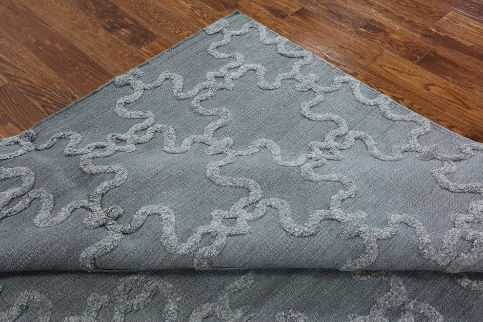 Handmade Modern Moroccan Hand-Knotted Oriental Wool Rug, 6'x9'