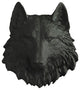Mounted Resin Wolf Head, Black, Mini