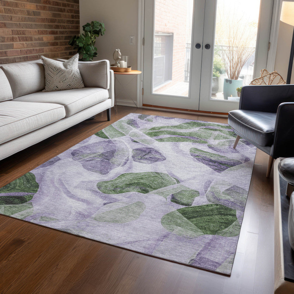 Machine Washable Indoor/Outdoor Chantille ACN1863 Violet 5' x 7'6" Rug