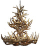 Whitetail Deer Tall Boy 2-Tier Antler Chandelier Light, Extra Large, No Shades