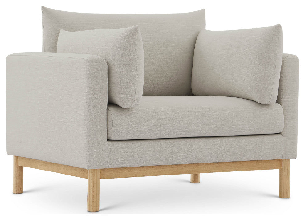 Langham Linen Textured Fabric Upholstered Chair, Beige