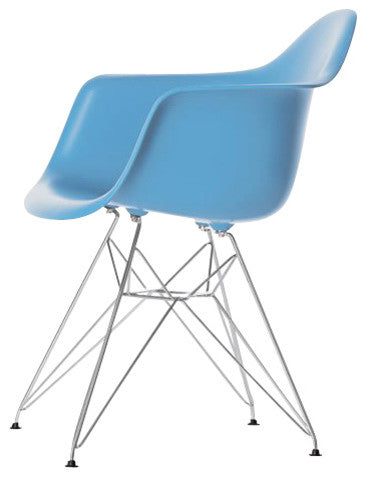 Eiffel Molded Wire Base Arm Chair, Blue