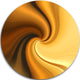 Brown Waves Curved Texture, Abstract Digital Art Round Wall Art, 38"