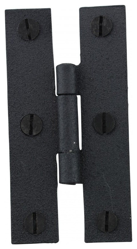 Black H Flush Hinge 3" L Wrought Iron Kitchen Cabinet with Hardware Pack of 2