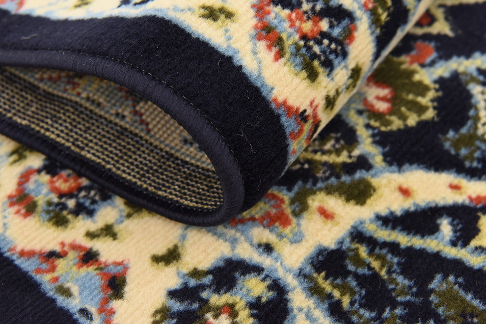 Unique Loom Navy Blue Espahan Cape Cod 2' 2 x 8' 2 Runner Rug