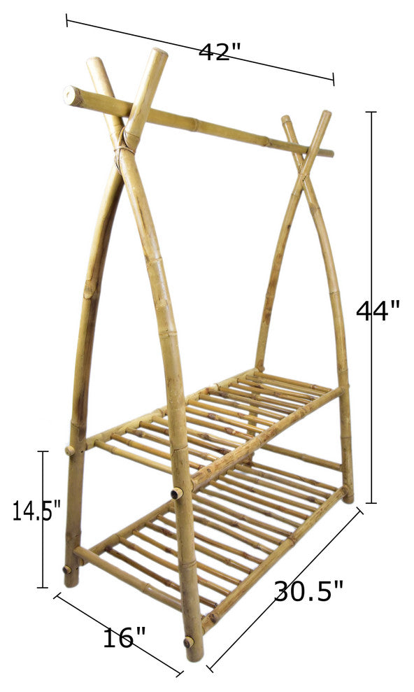 Bamboo Shoe Rack and Hanger Rack