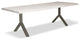 Brooks Dining Table, Y Base, 40"x116", White Wash Top, Pewter Base