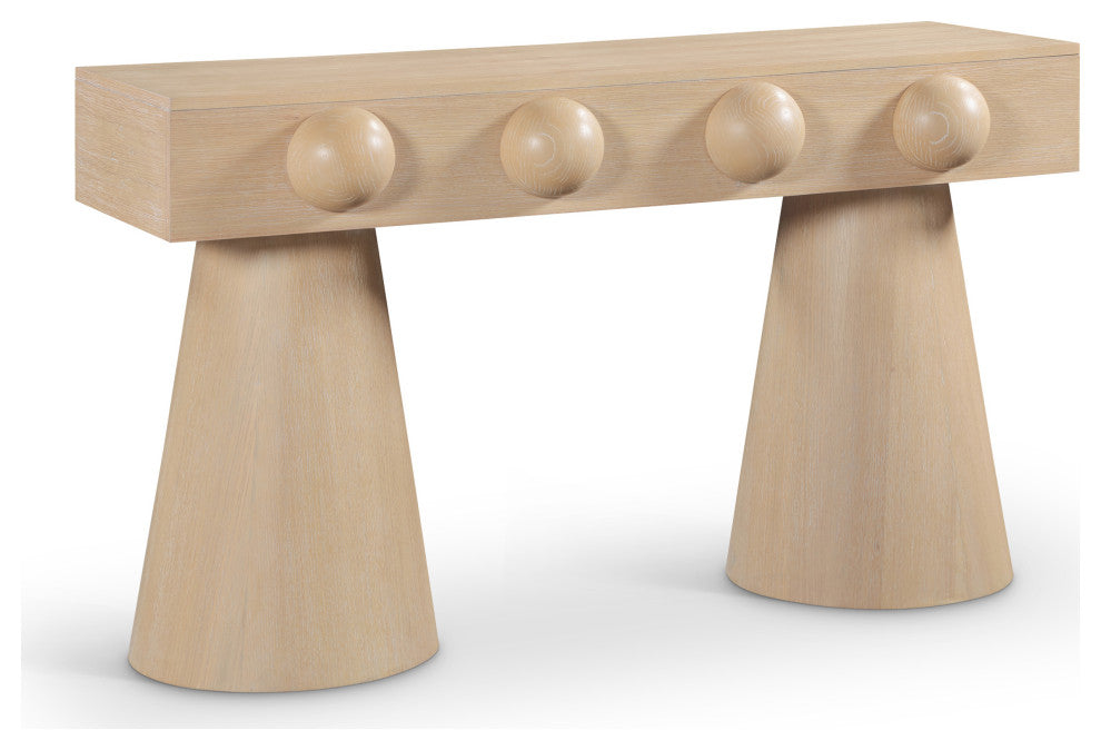 Bracciano Oak Veneer Console Table, Natural