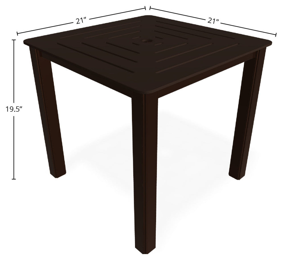 21" Square Marine Grade Outdoor End Table, Kona