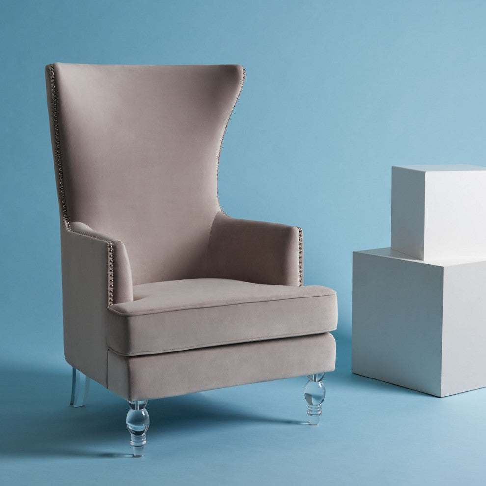 Safavieh Couture Geode Modern Wingback Chair, Pale Taupe