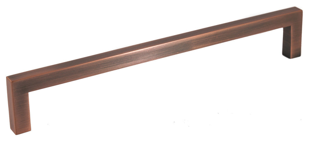 Celeste Square Bar Pull Cabinet Handle Antique Copper Solid Zinc, 8"