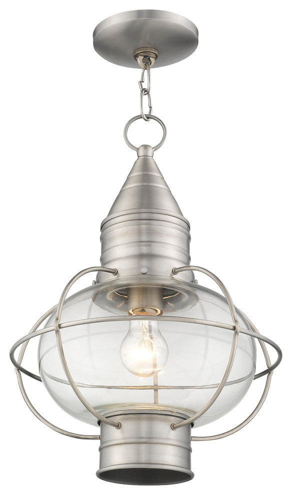 Newburyport 1-Light Chain Lantern, Brushed Nickel