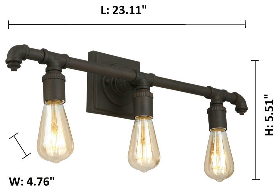 Wymer 3-Light Bath Vanity Light, Matte Bronze