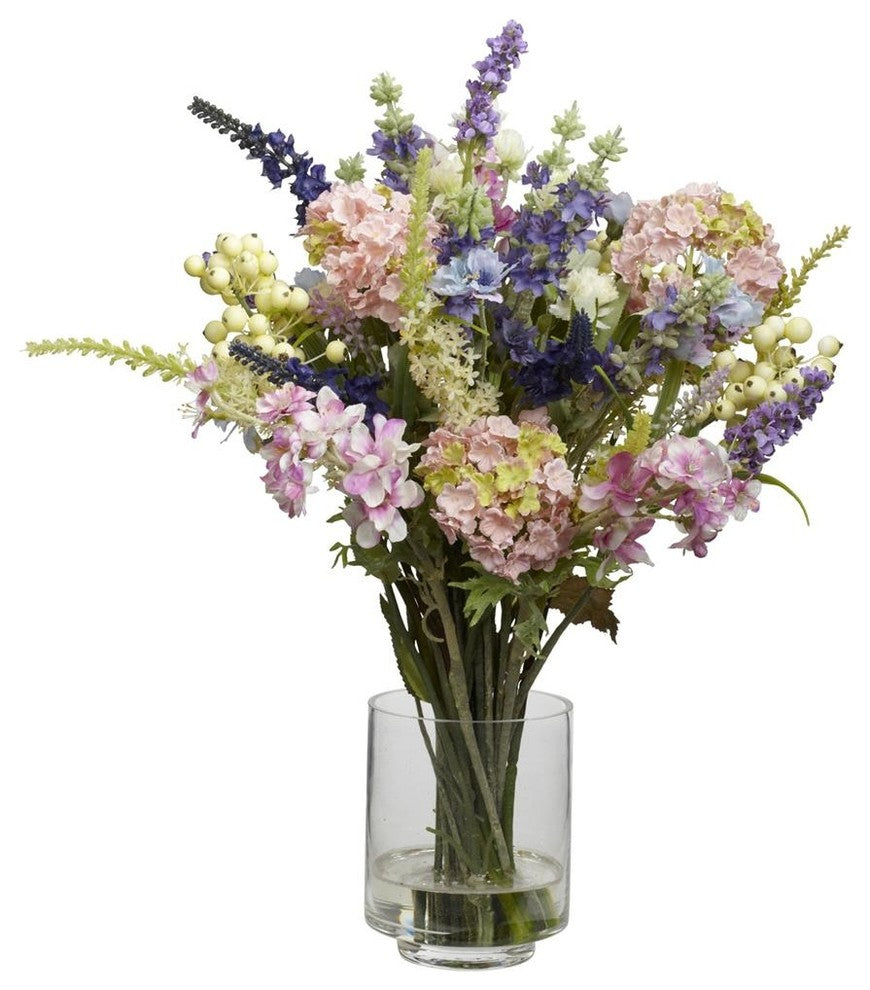 Lavender and Hydrangea Silk Flower Arrangement