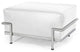 Le Corbusier LC3 Grande Italian Leather Ottoman, White Leather