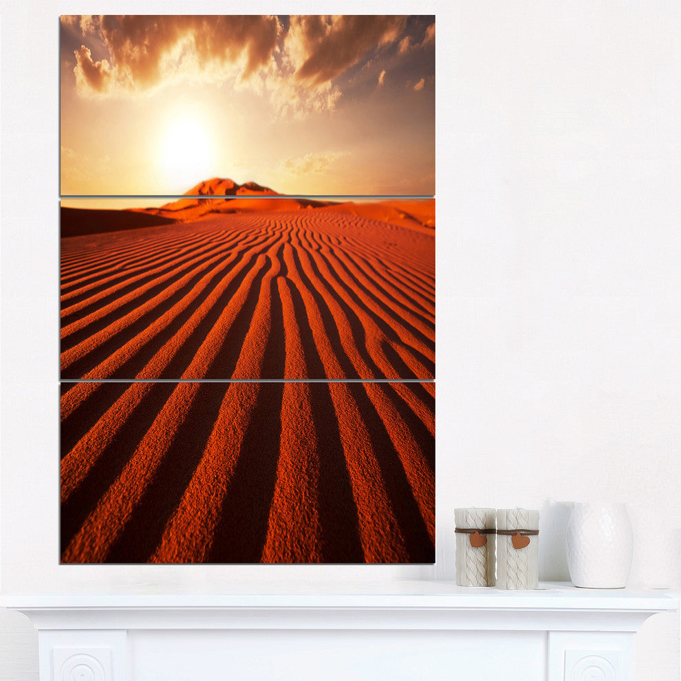 "Endless Brown Desert Dunes" Metal Wall Art, 3 Panels, 28"x36"