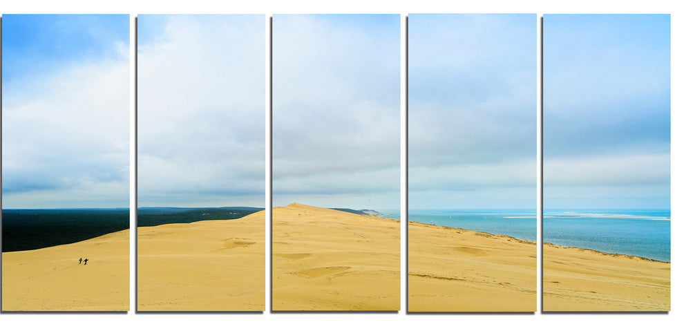 "Cala Violina Bay Beach Tuscany" Landscape Wall Art Print, 5 Panels, 60"x28"